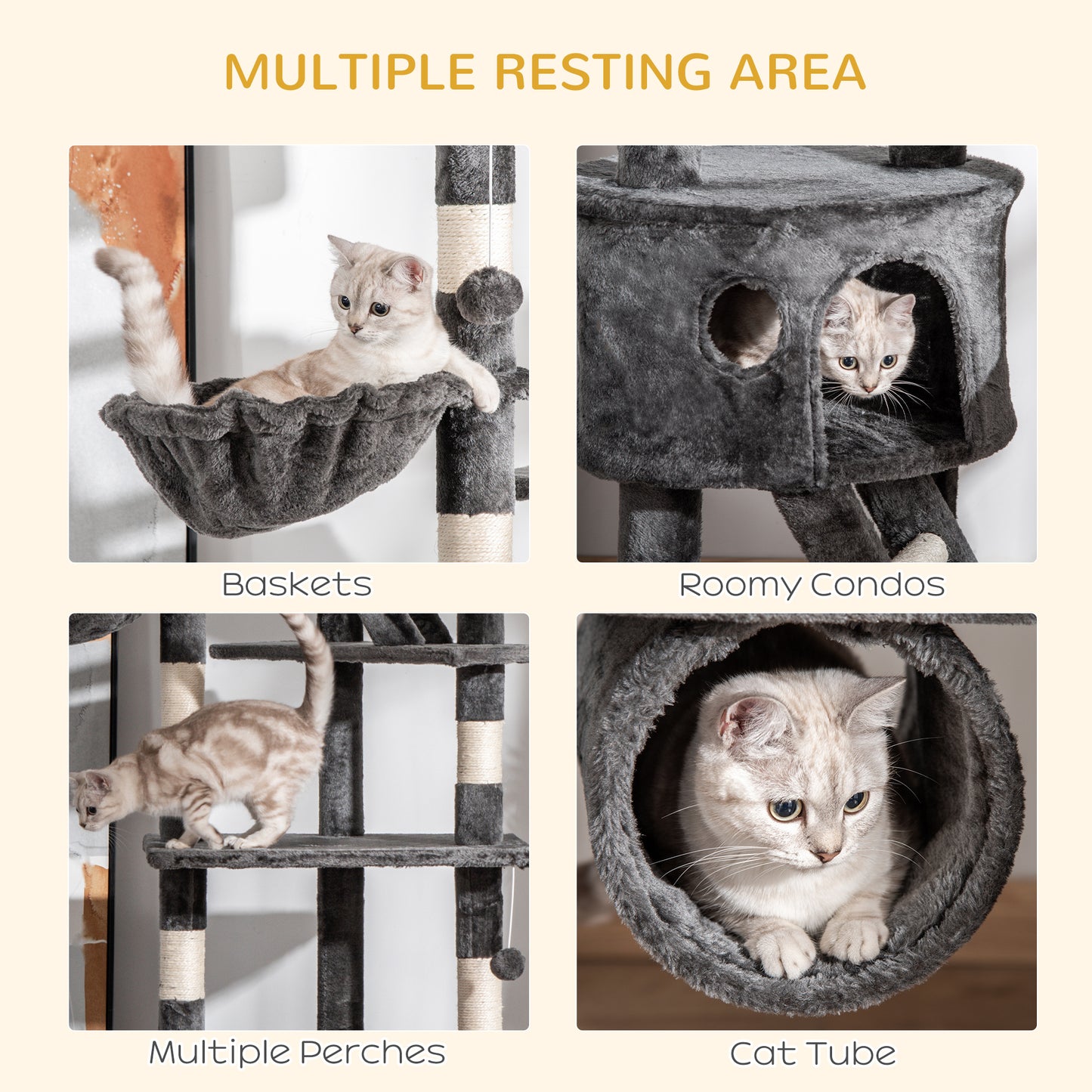Cat Tower Floor To Ceiling Indoor Tree Adjustable Post