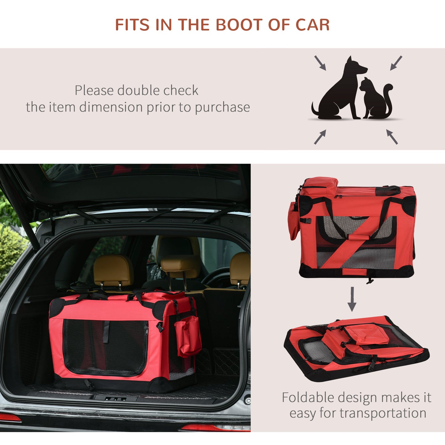 Cat Carrier Backpack Dog Foldable Pet With Breathable Mesh Aosom UK