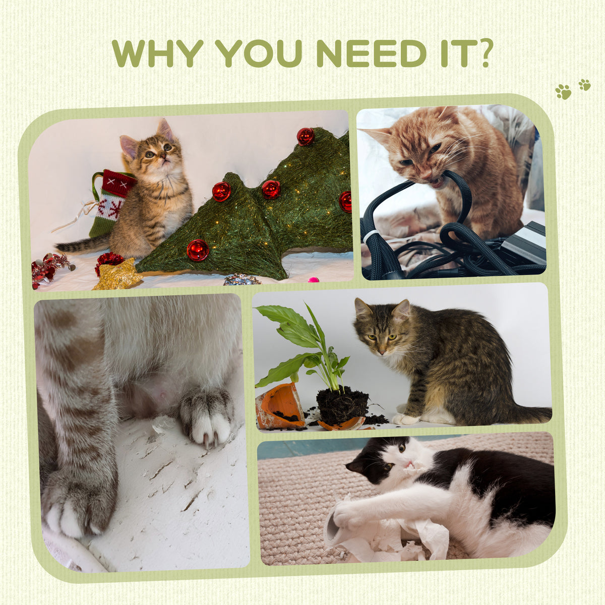 PawHut 58cm Cat Scratching Post, with Covered Plush, Play Balls, for Corner Walls - Grey PawHut