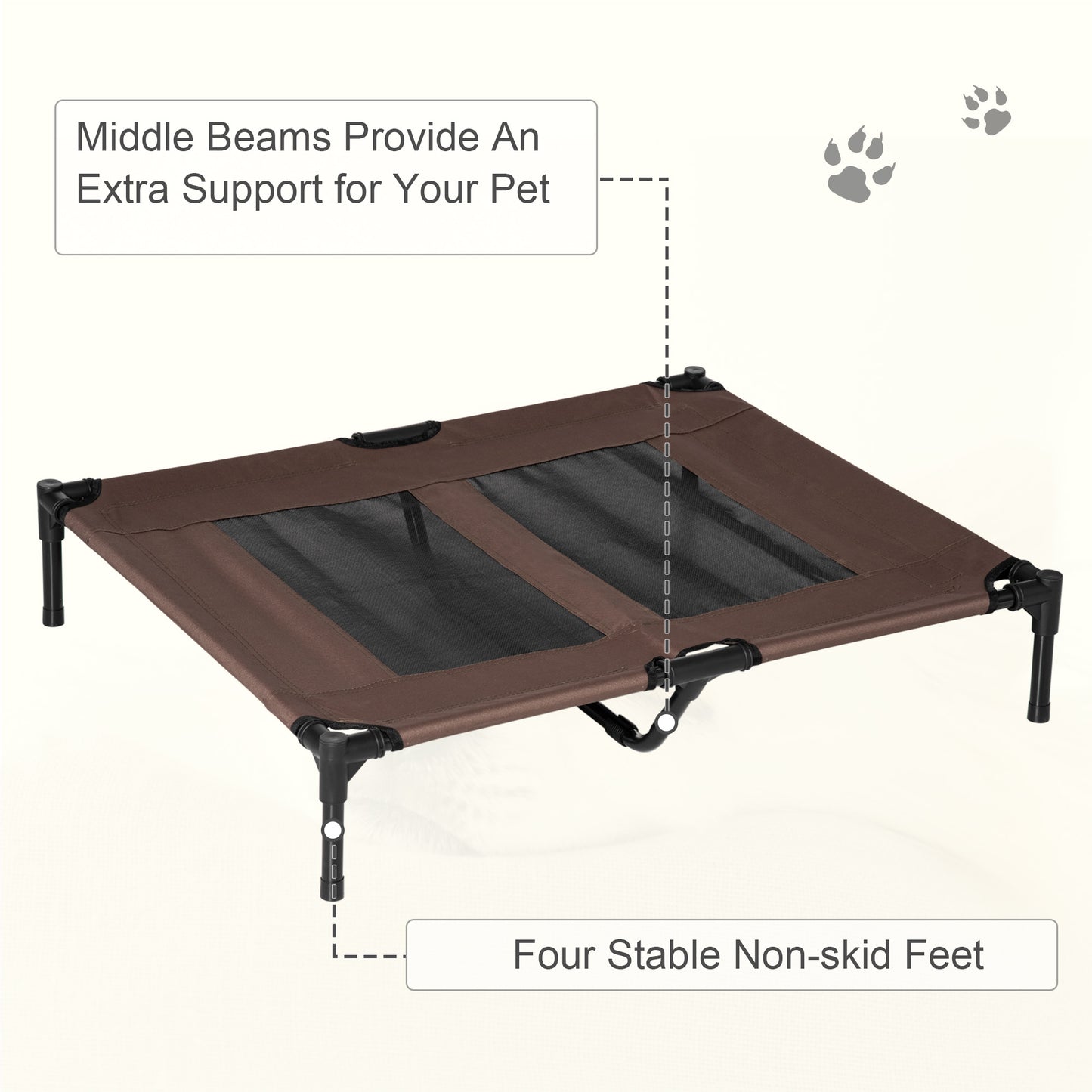 Elevated Pet Bed Large Raised Dog Cat Cooling Cot Portable Aosom UK
