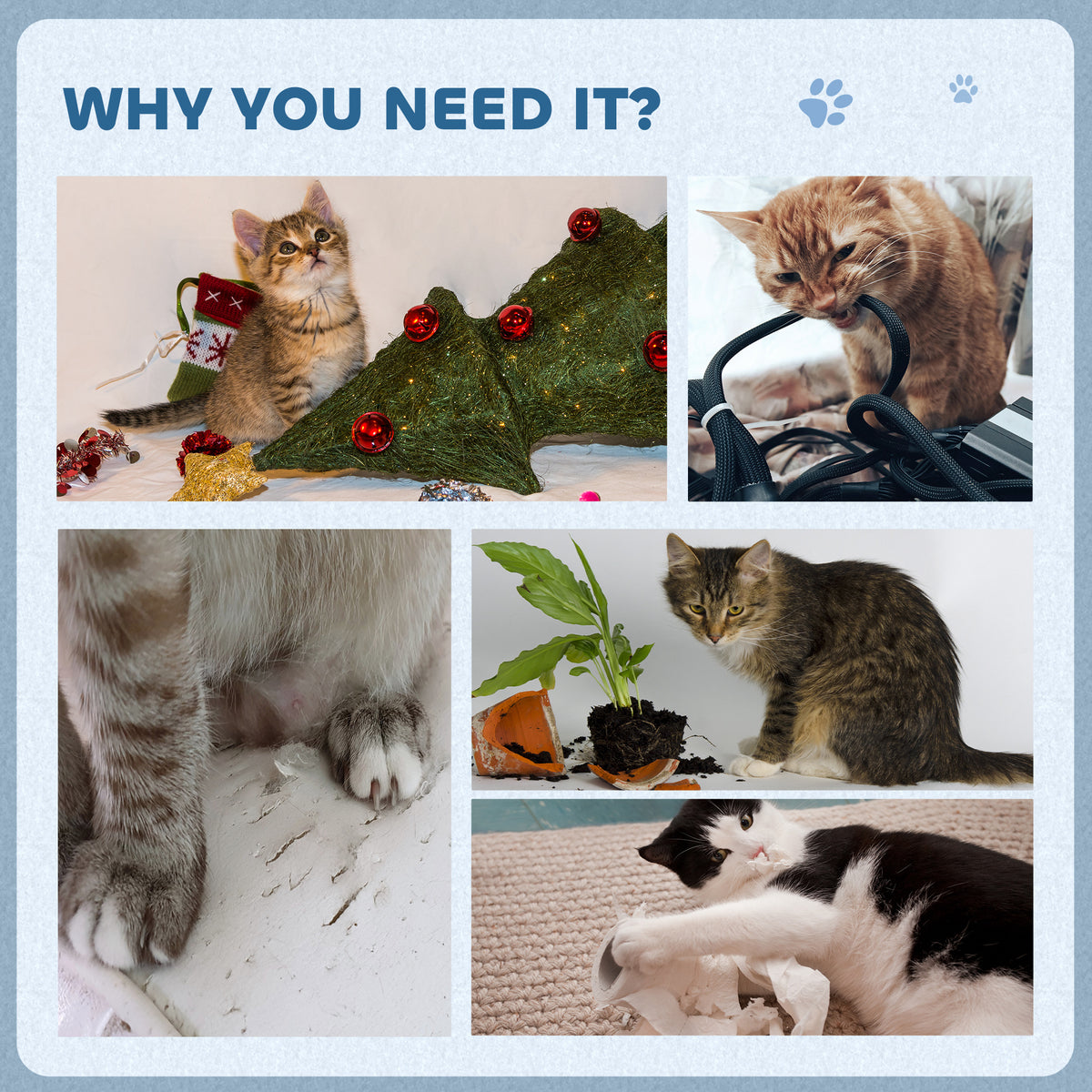 PawHut 2-in-1 Cat Scratching Board with Catnip for Indoor Cats, 26.5 x 57 x 26.5cm, Blue PawHut