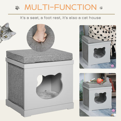 Cat House Bed Kitten Cave Cube Indoor For Small Pet Aosom UK