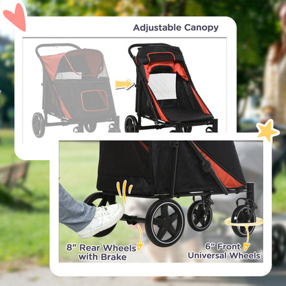 Pet Stroller With Universal Front Wheels Shock Absorber One Aosom UK