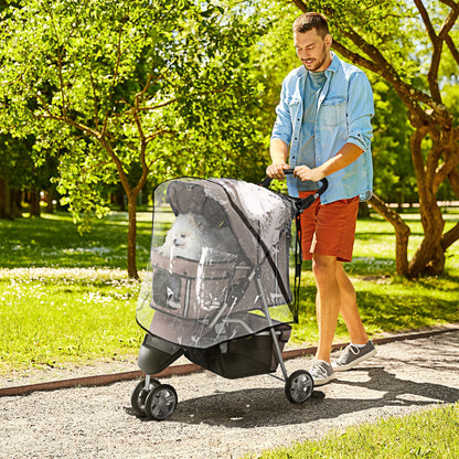 Lightweight Folding Dog Stroller With Cover Cat Aosom UK