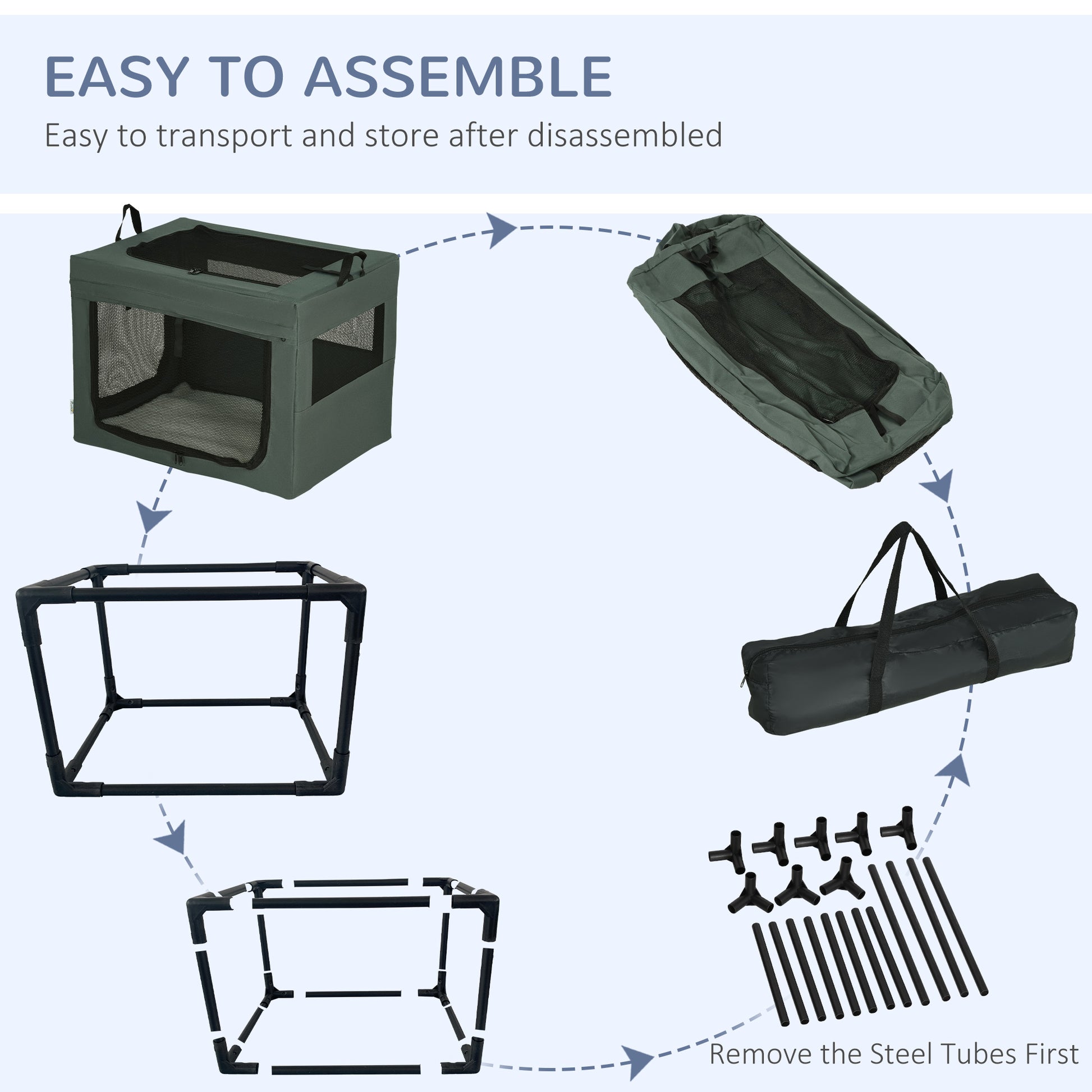 Portable Pet Carrier Spacious Travel Bag For Small Dogs Aosom UK