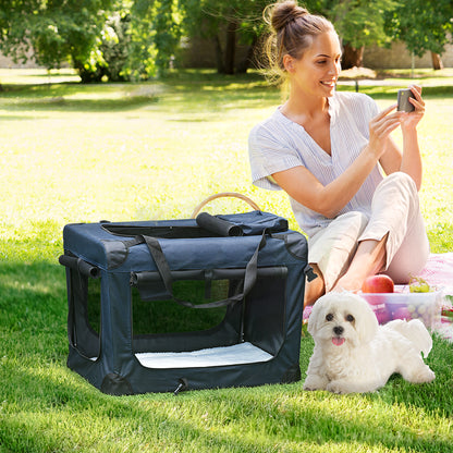 Folding Pet Carrier Soft Portable Dog Cat Crate Aosom UK