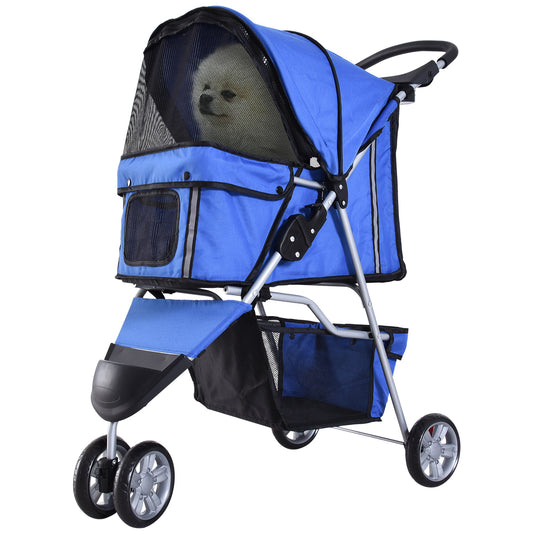Dog Pram Cat Stroller With Cup Holder Bottom Storage Pocket Aosom UK Default Title