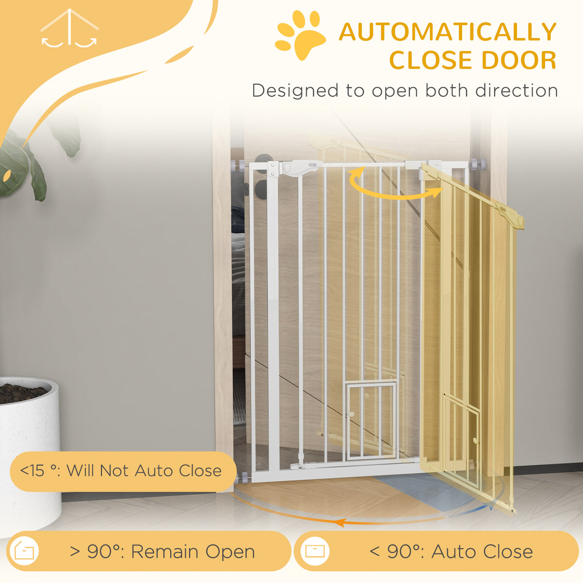 PawHut Extra Tall Pet Gate – Indoor Dog Safety Gate with Cat Flap Extra Tall Pet Gate PawHut