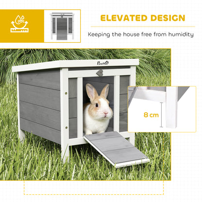 Wooden Rabbit Hutch Bunny Puppy Cage Guinea Pig Hideaway Aosom UK