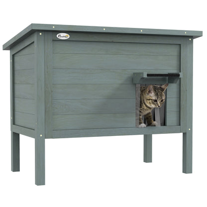 Outdoor Cat House Wooden Insulated With Removable Floor Aosom UK Default Title