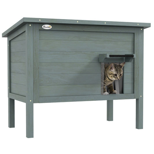 Outdoor Cat House Wooden Insulated With Removable Floor Aosom UK Default Title
