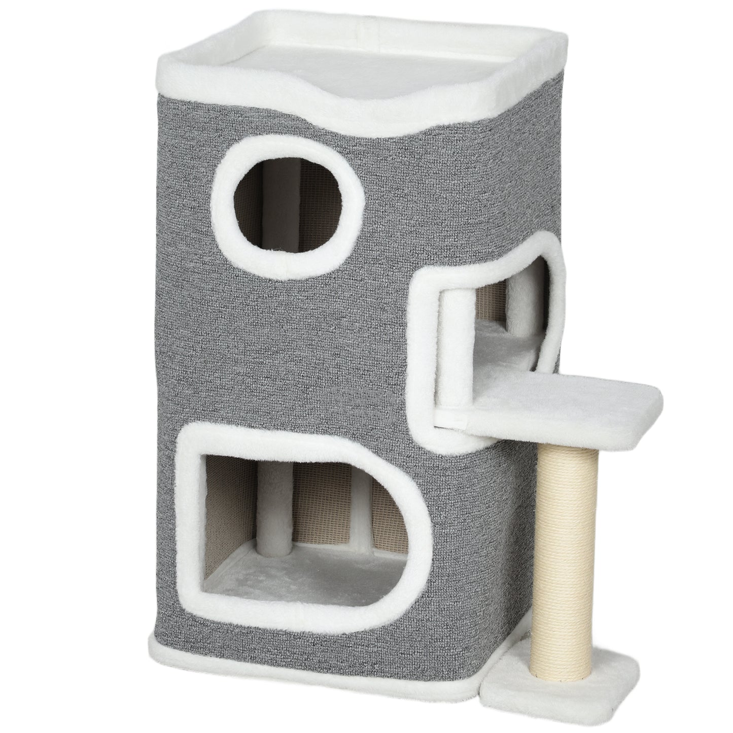 75 Cm Cat Tree Tower Condo For Indoor Cats With Scratching Aosom UK Default Title