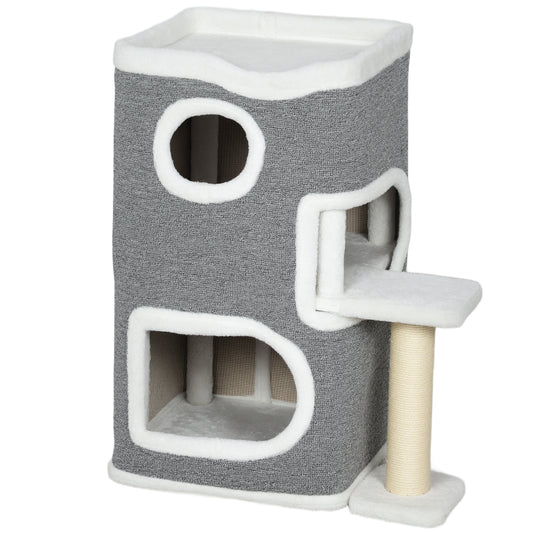 75 Cm Cat Tree Tower Condo For Indoor Cats With Scratching Aosom UK Default Title