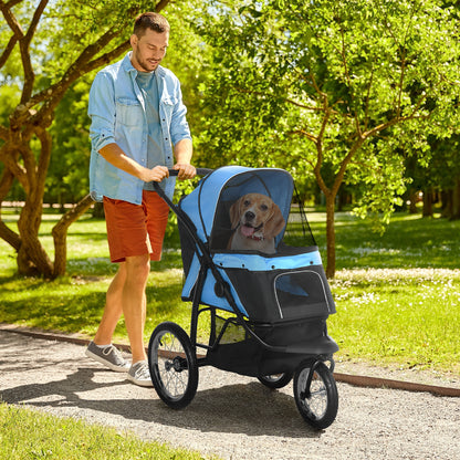 Pet Stroller Dog Pram Foldable Pushchair Cat Travel Aosom UK