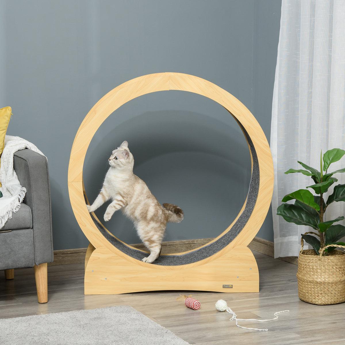 PawHut Cat Exercise Wheel with Carpeted Running Track – 76cm Cat Exercise Wheels PawHut