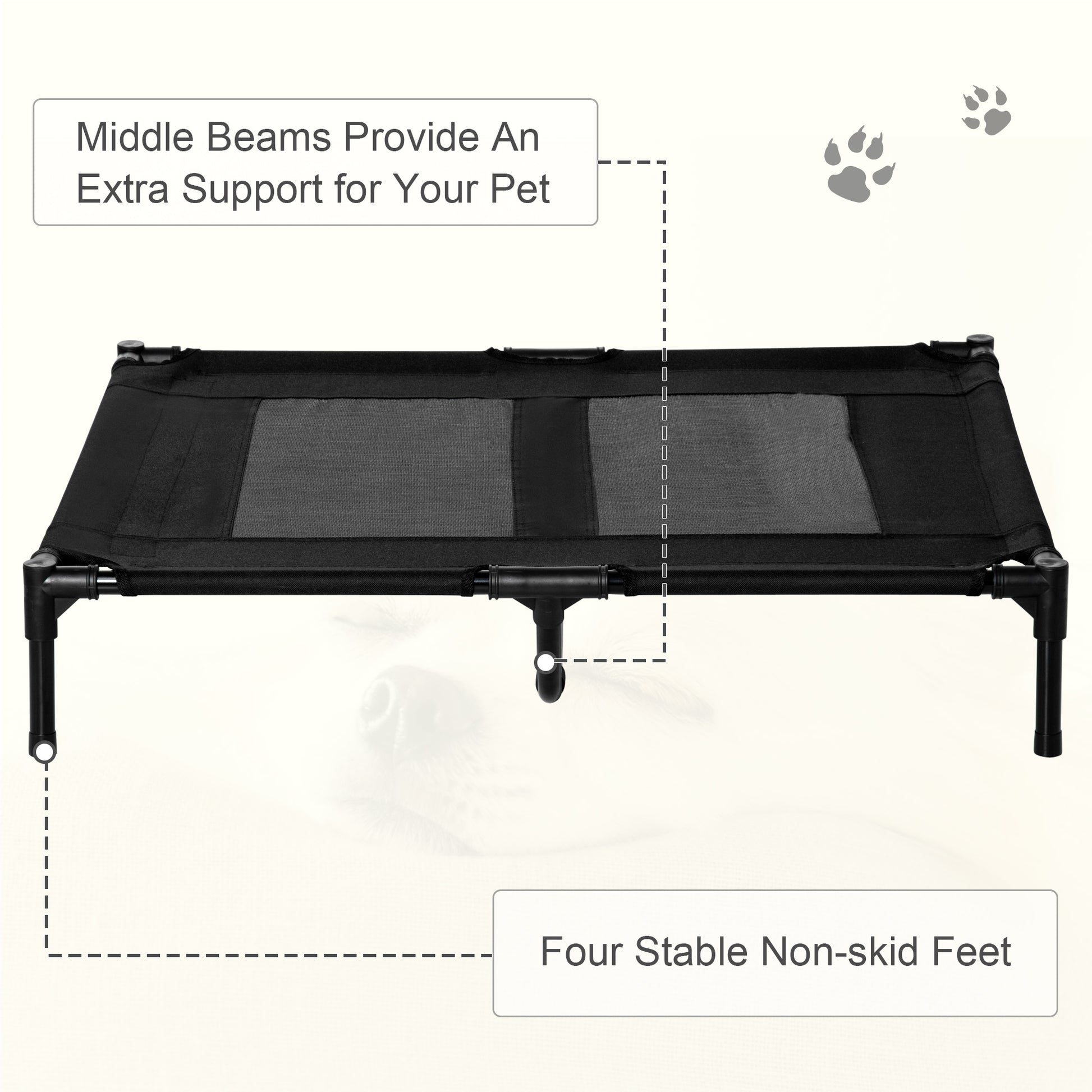 Large Elevated Dog Bed Cat Lifted Cooling Portable Camping Aosom UK