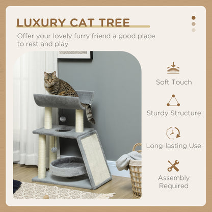 Cat Tree Tower Scratching Posts Cosy Bed Perch Interactive Aosom UK