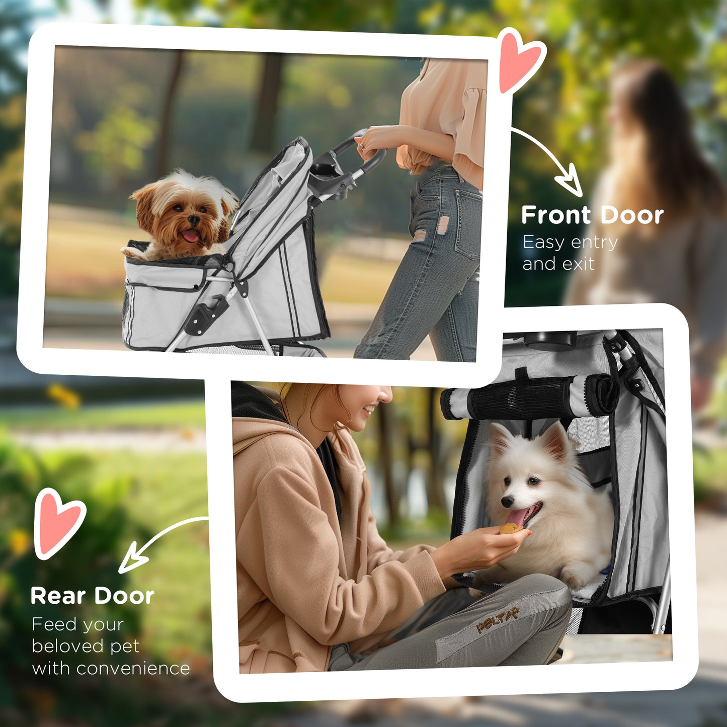 Dog Stroller Pet Travel Cat Pushchair Trolley Puppy Jogger Aosom UK