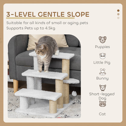 Pet Stair With 3 Step Climb Ladder Scratching Posts Aosom UK