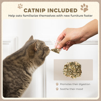 PawHut 2-in-1 Cat Scratcher with Catnip for Indoor Cats, 29.5 x 56 x 26cm, Brown PawHut