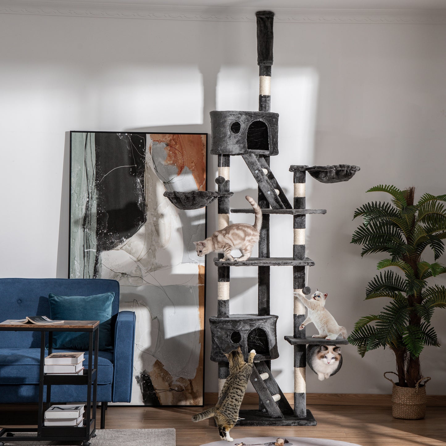 Cat Tower Floor To Ceiling Indoor Tree Adjustable Post