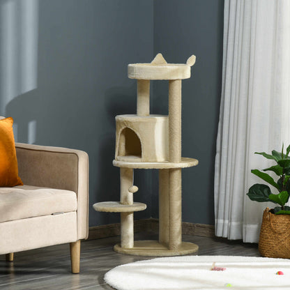 PawHut Cat Tree Tower with House, Perches & Sisal Scratching Posts Cat Tree PawHut
