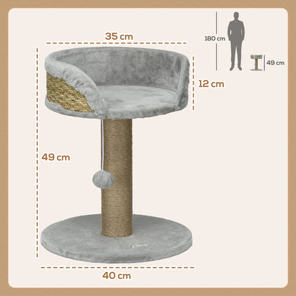 Cat Tree Tower With Scratching Posts Grey Aosom UK