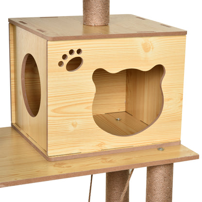 Cat Tree For Indoor Multi Level Plush Climbing Tower Aosom UK