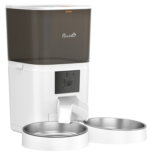 PawHut Automatic Cat Feeder for 2 Cats with HD Camera, 4G & 5G WiFi Pet Food Dispenser 6L APP Control PawHut Default Title