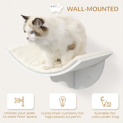 Wall Mounted Wood Cat Shelves Curved Kitten Bed Climber Aosom UK