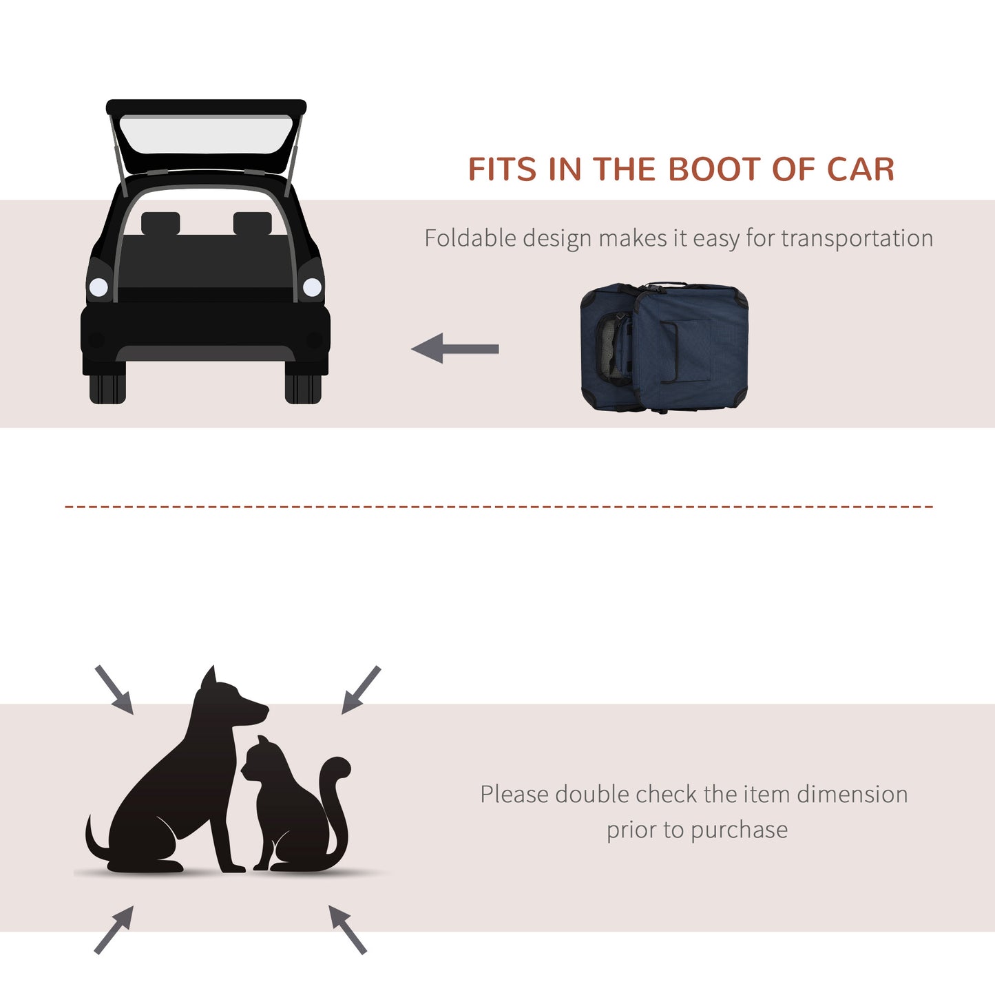 Folding Pet Carrier Soft Portable Dog Cat Crate Aosom UK