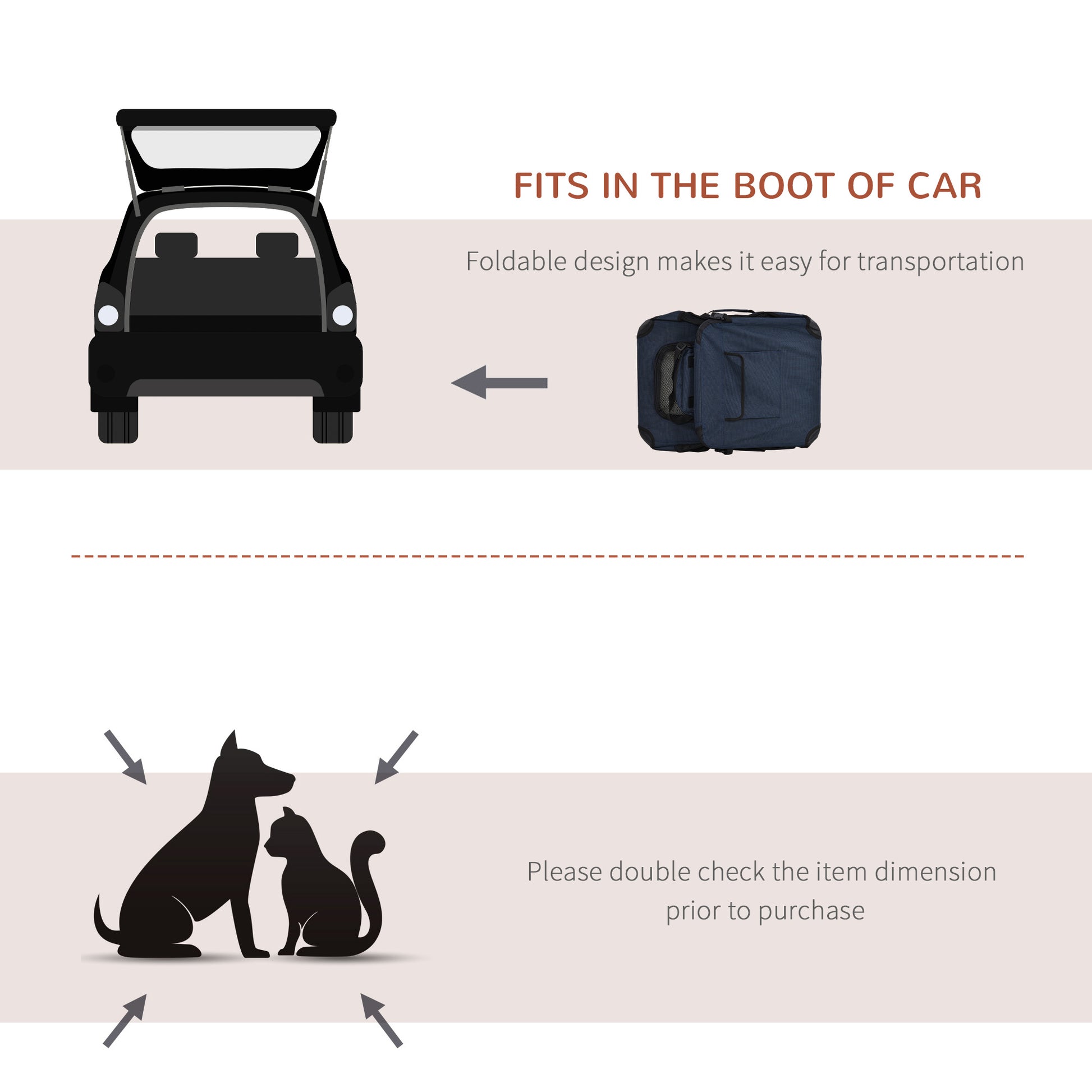 Folding Pet Carrier Soft Portable Dog Cat Crate Aosom UK