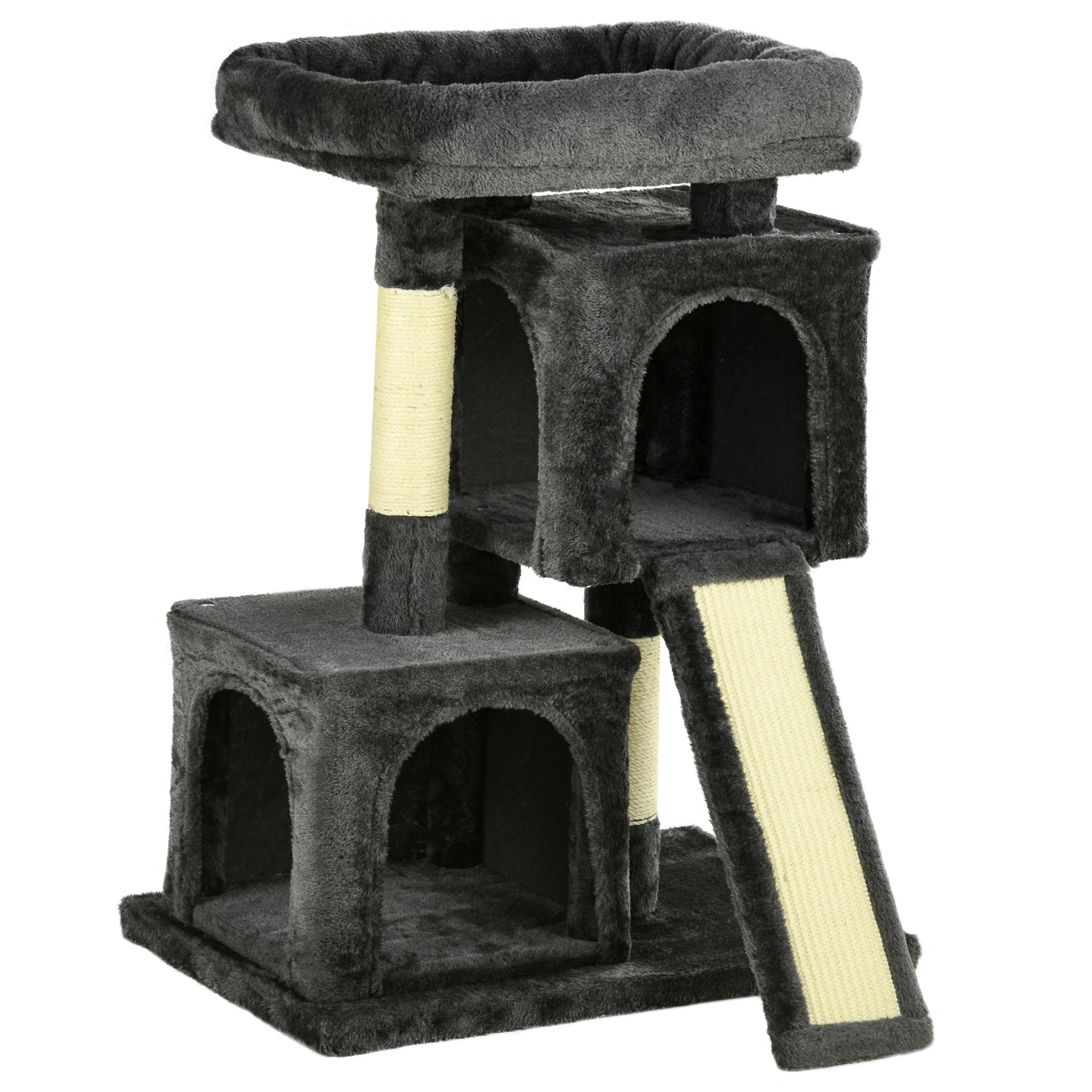 Cats 3-Tier Sisal Rope Leisure Tree Dark Grey