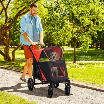 Pet Stroller With Universal Front Wheels Shock Absorber One Aosom UK