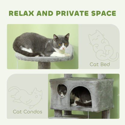 Cat Tree Multi Level Tower With Scratching Posts And Pad Aosom UK