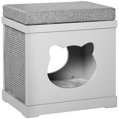 Cat House Bed Kitten Cave Cube Indoor For Small Pet Aosom UK Default Title