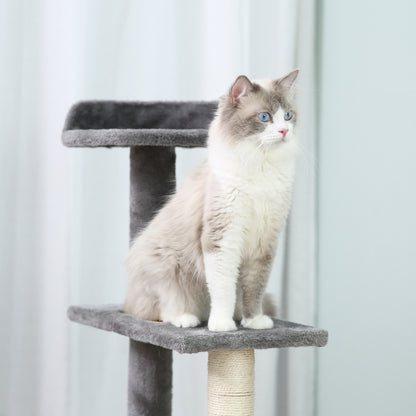 Cat Tree Tower for Large Cats with Sisal Scratching Posts Cat Tree PawHut