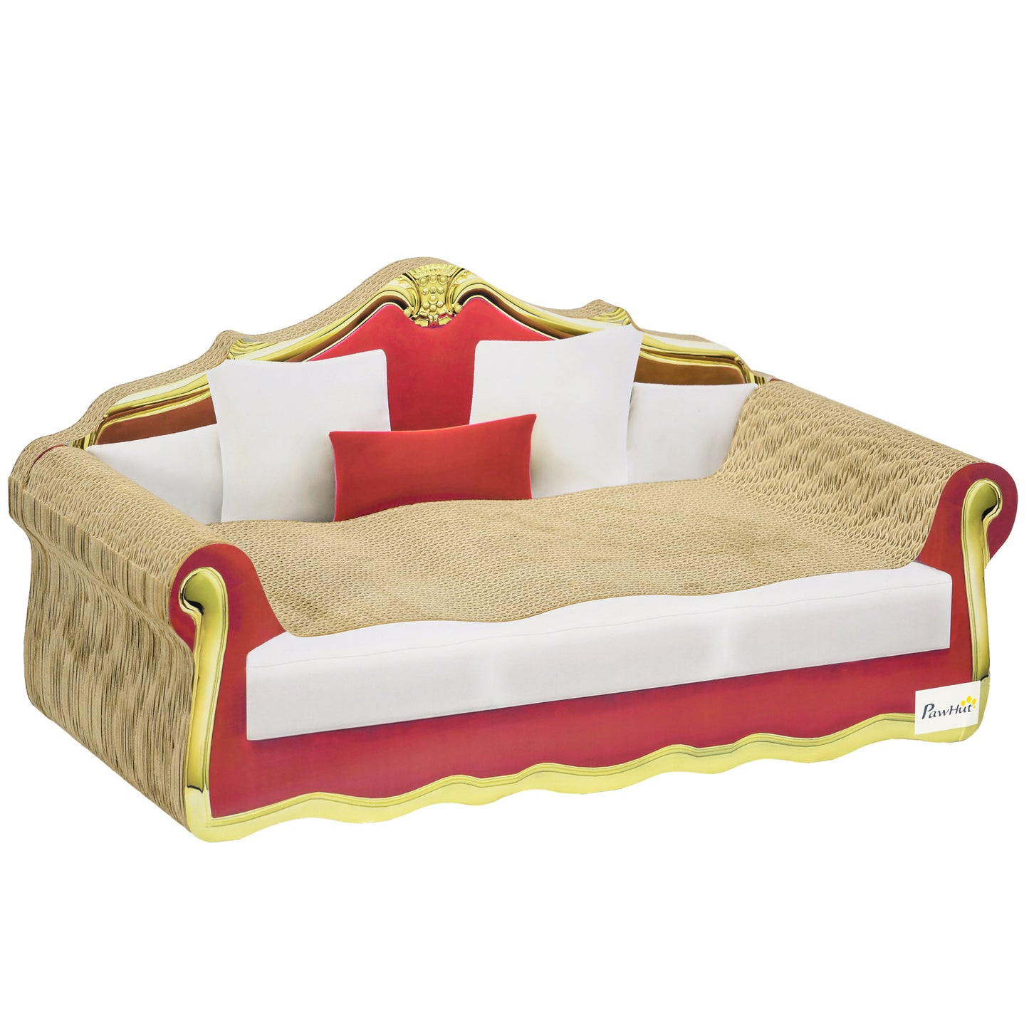 Cat Scratcher Lounge Sofa Durable Cardboard Bed With Catnip Aosom UK Default Title