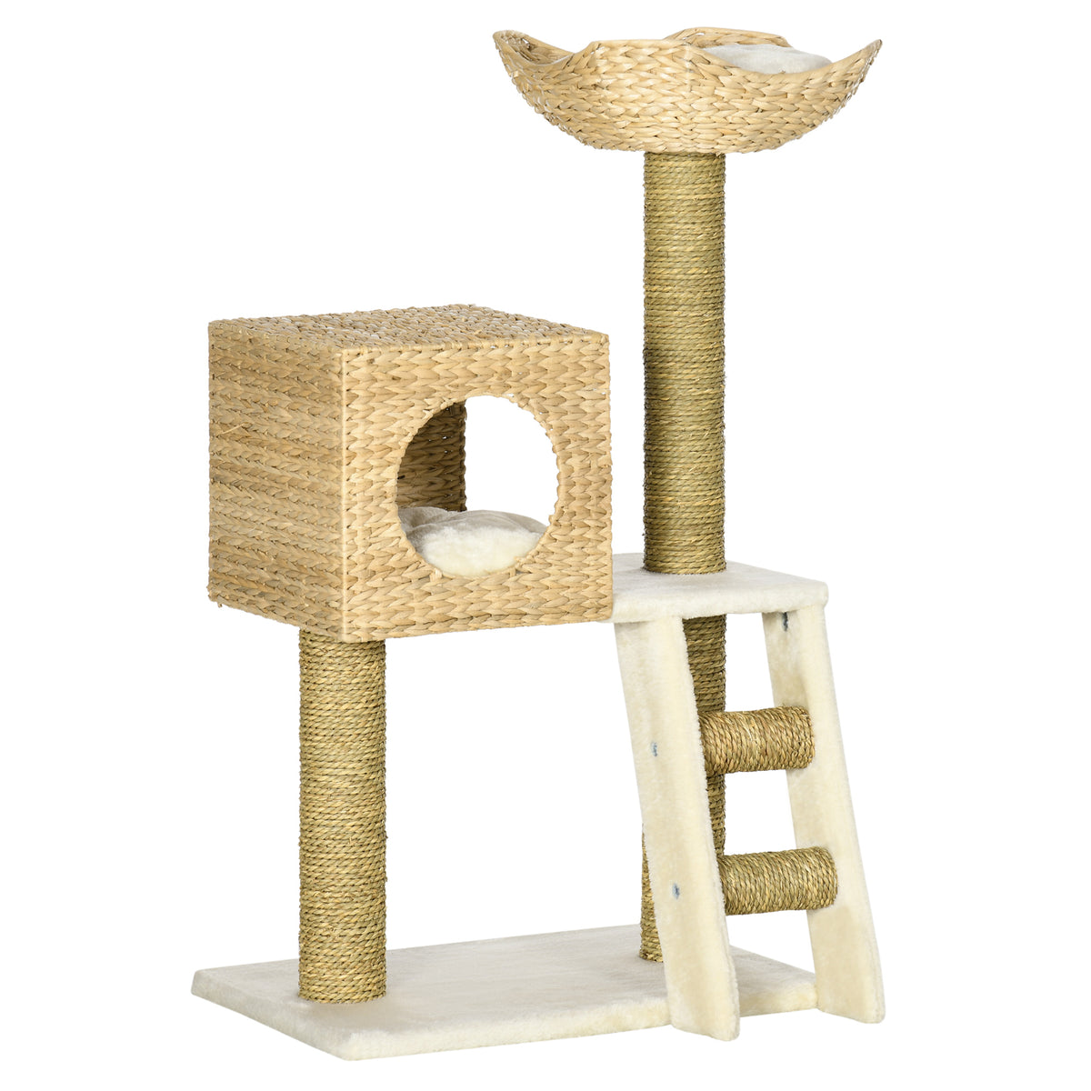 Natural Cat Tree with Scratching Posts, House & Bed Cat Tree PawHut Default Title