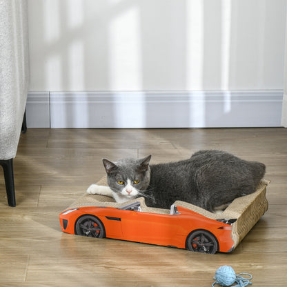 PawHut 2 in 1 Cat Scratching Board with Catnip, Car-shaped PawHut