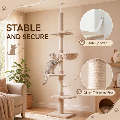 Floor To Ceiling Cat Tree 5 Tier Kitty Tower Activity