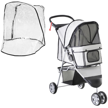 Small Dog Stroller With Cover Folding Cat Pram Pushchair Aosom UK Default Title