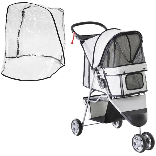 Small Dog Stroller With Cover Folding Cat Pram Pushchair Aosom UK Default Title