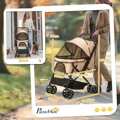 Pet Stroller Pushchair Foldable Travel Dog Cat Carriage Aosom UK