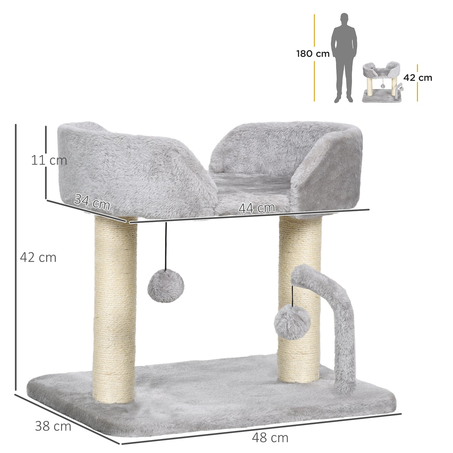 Indoor Cat Tree Compact Activity Centre With Sisal
