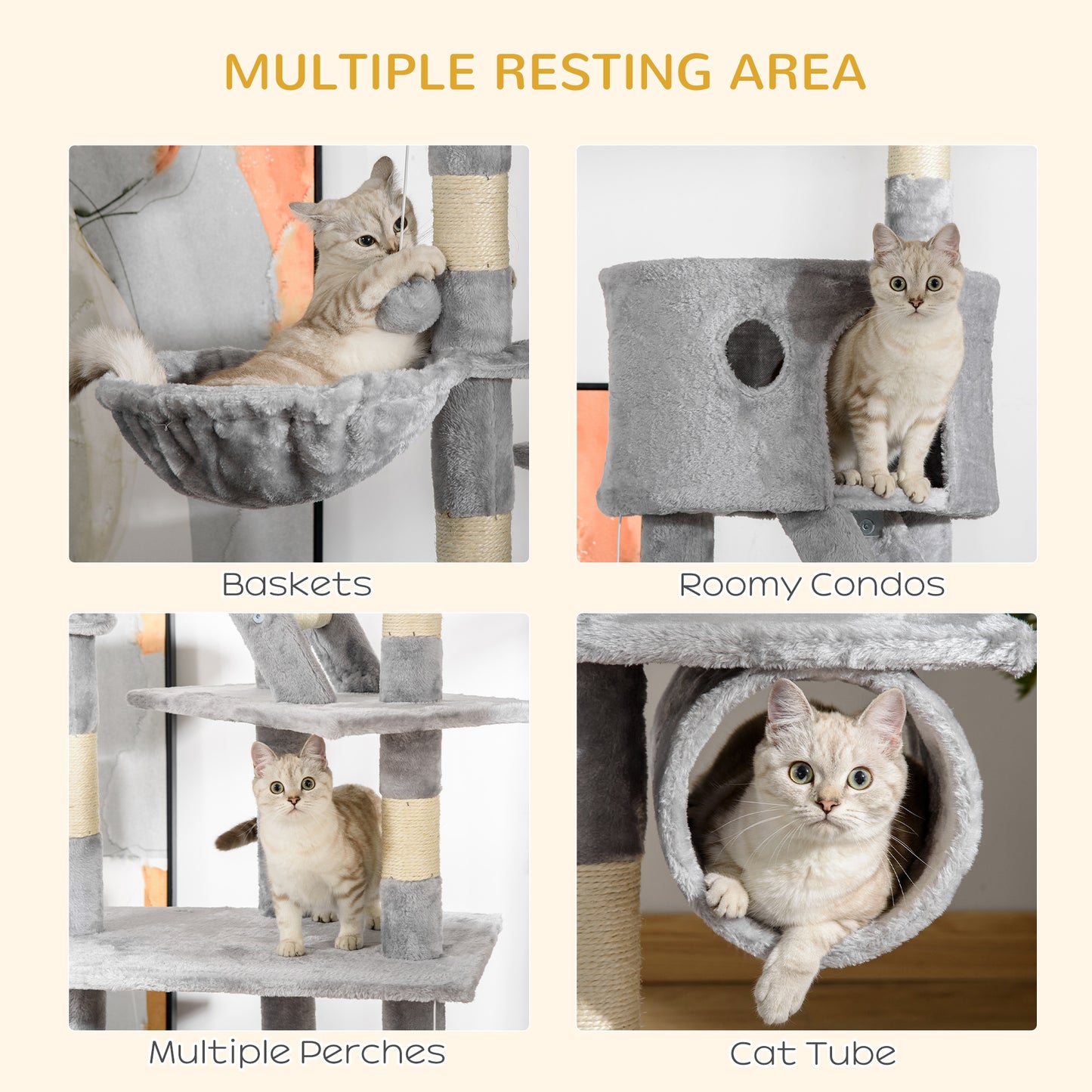 Floor To Ceiling Cat Tree For Indoor Cats Adjustable Height