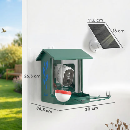 Smart Bird Feeder Camera 2K HD with AI Identifies 16,000+ Species, 2K HD Auto Capture Video, APP Instant Notifications