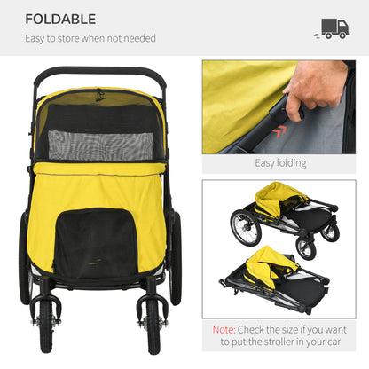 Foldable Pet Stroller With Washable Cushion Storage Bags Aosom UK