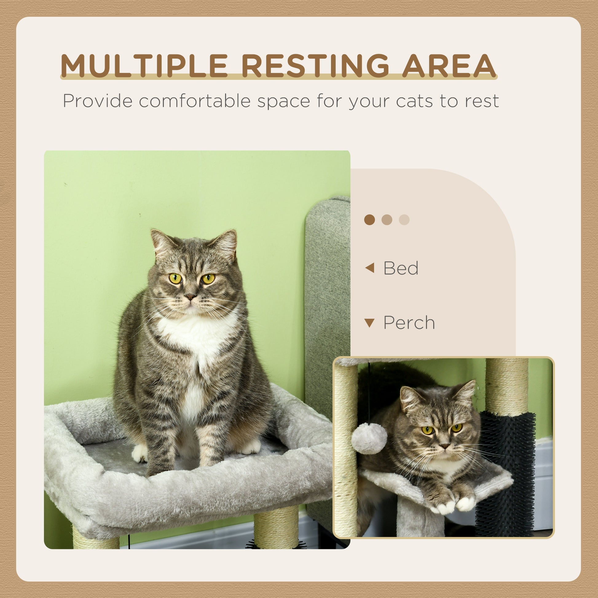 Kitty Climber Cat Tree With Self Groomer Scratching Post Aosom UK