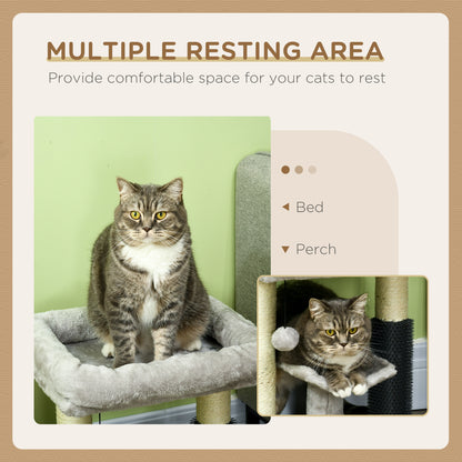 Kitty Climber Cat Tree With Self Groomer Scratching Post Aosom UK